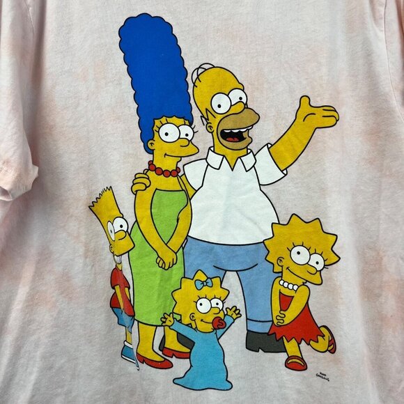 The Simpsons Women’s Short Sleeve Pink Tie Dye Graphic T-Shirt Size Large - Picture 4 of 9